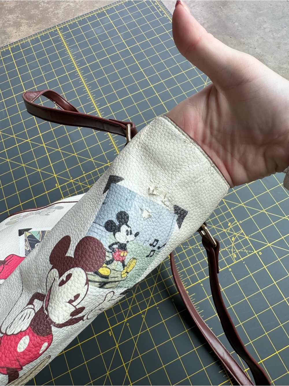 Bradford Exchange Disney Cream and Brown Mickey Mouse Tote - Picture 7 of 8
